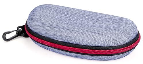 Linkidea Custodia rigida per occhiali da sole extra large, custodia per occhiali da sole oversize, organizer compatibile con Rayban RB3025 RB3712D RB3717 Gucci GG0595S GG0528S GG0900S (Blu)