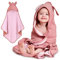 Miracle Baby Asciugamano con Cappuccio per Neonato 100% Cotone Asciugamano da Bagno per Bambini Morbido e Assorbente Asciugamani Bagnetto con Orecchie Carine per Ragazzi Ragazze (Rosa, 85 * 85cm)