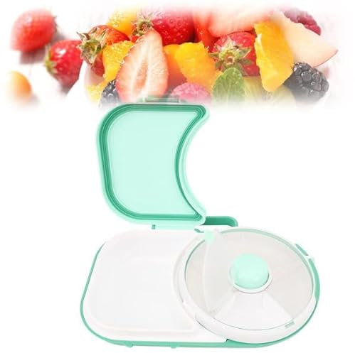 Kids Snack Spinner Bundle with Lid 2024 Multifunctional Baby Snack Containers with Portable Box Set Portable Storage for Travel Safe Sealed Snack Dispenser for Toddlers (Green)