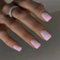 Short Square False Nails - 24PCS Gradient Pink Stick on Nails - Pink-Light Purple Color Changing Press on Nails - Full Cover Fake Nails Removable Nail Art