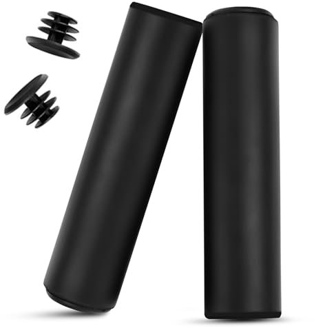 KUKUPOW Puños Bicicleta Negro 2 Unidades, Empuñaduras Puños Bicicleta para MTB, Mango para Bici MTB, Manillar Espuma Silicona Ergonómicos, Grips Universal Mountain Bike