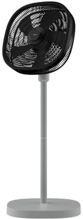 Dynter. Ventilateur sur Pied Silencieux AV25-G – Oscillant & Pliable – Hauteur Réglable 80–125 cm – Grand Débit d’air Ø 46,5 cm – Idéal Voyage & Chambre – Design Compact (Gris/Argent)