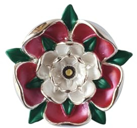 Silver Finish Tudor Rose Brooch