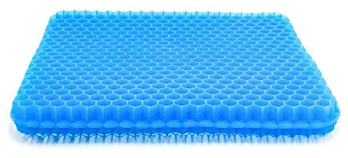 Gel-Kissen fürs Auto, doppeltes dickes Waben-Design zur Schmerzlinderung von Rücken und Steißbein, perfekt für Büro, Rollstuhl und Stuhl (50 x 50 x 4,5 cm)