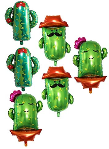 Beaupretty Globos de Cactus de Aluminio para Decoración de Fiestas de Cumpleaños 6 Piezas Diseño Original Fiesta de Verano para Bautizos y Bodas