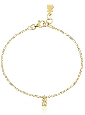 TOUS Bold Bear Damenarmband mit 18-karätigem Gold auf Sterlingsilber und runden Ringen