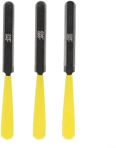 Lot de 3 limes à écrou de guitare avec plusieurs bords fendus pour couronnement de frettes et travaux de réparation