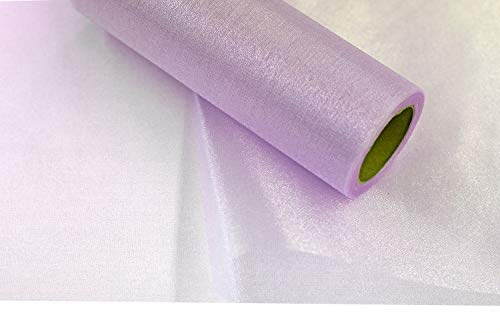 Creativery 9m Rolle Organza 36cm Snow (Flieder 462) // Tischläufer Deko Stoff Band Hochzeit Tisch Schleifenband Floristik NEU