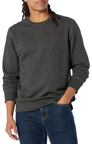 Amazon Essentials Felpa Girocollo in Pile (Disponibile nelle Taglie Big & Tall) Uomo, Carbone Puntinato, L