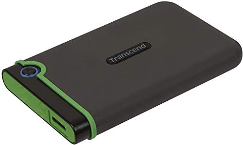 Transcend 2TB StoreJet 25M3G rugged 2.5 Inch external hard drive USB Type-C USB 3.1 Gen 1 interface, Compact and Lightweight with Lightning-Fast Speeds,a One Touch Backup Button Green - TS2TSJ25M3G