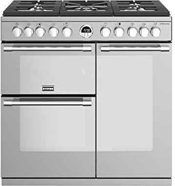 Stoves Sterling S900DF 90cm Dual Fuel Range Cooker - Stainless Steel