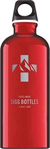 Sigg - Aluminium Water Bottle - Traveller Red Mountain - Climate Neutral Certified - Suitable For Carbonated Beverages - Leakproof - Lightweight - BPA Free - Red Mountain - 0.6 L