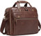 Maletines de cuero para hombre, bolsa de computadora portátil, bolsa de mensajero impermeable retro de negocios para hombres grande de 15.6 pulgadas, perfecto para uso diario/Navidad (marrón)