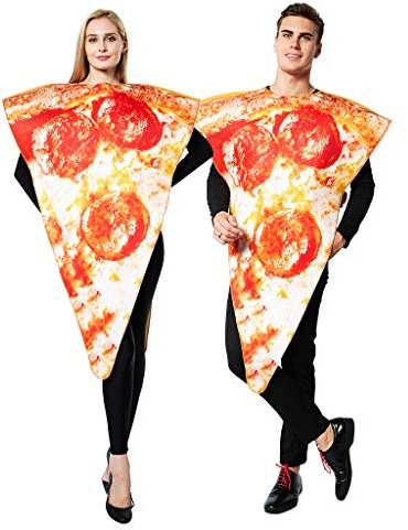 EraSpooky Unisex Food Pizza Costume Fancy Dress Halloween Party Funny Outfit for Adult Men Women