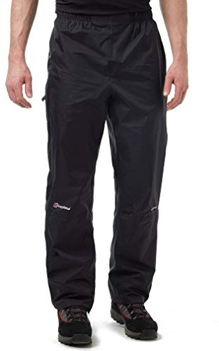 Berghaus Men's Stormcloud Waterproof Overtrousers with Snap Release Leg Opening, Breathable, Lightweight & Packable Pants (UK, Waist & Inseam, 36, 33, Black)
