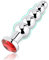 Roluck plug anal con perlas de metal con 5 bolas paso a paso joya plug anal consolador anal juguete sexual para mujer hombre, rojo