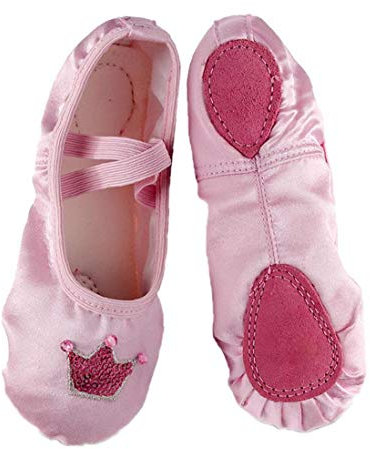 Scarpe 1 Paio di Scarpe Ballerine Raso Rosa Yoga Wear Tela Resistente Spaccato di Danza del Ventre Ginnastica Suola Piatta per Le Bambine (Dimensioni 23)