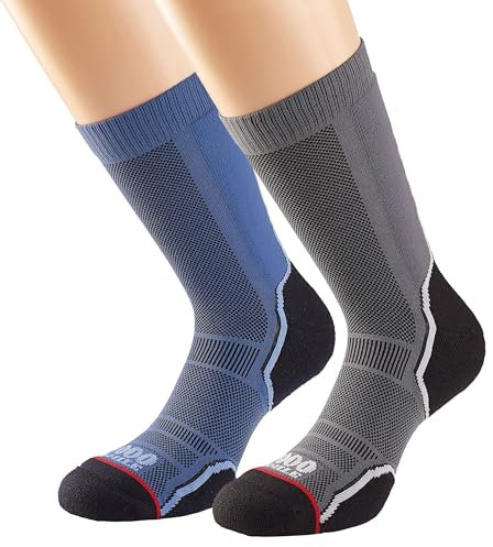 1000 Mile Unisex 2270n-large (9-11) MILE TREK TWIN PACK NAVYCHARCOAL 2270N LARGE 9 11 , Navy/Charcoal, L UK