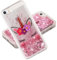 COTDINFOR Cover pour iPhone 5S Coque Paillettes Liquide Flowing Glitter Silicone Housse étui à Téléphone Pochette TPU Transparente Antichoc Souple Cover pour iPhone 5 / 5S / SE Licorne XYLS.