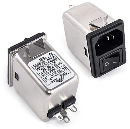 Yunpen YR10A3 IEC-Netzfilter mit Schalter, Kaltgerätebuchse, Entstörfilter Einbaubuchse C14