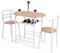 RELAX4LIFE Küchentisch mit 2 Stühlen, Essgruppe 3-teilig, Sitzgruppe Platzsparend, Küchentisch mit Ablage, Klein Esstisch Set aus Holz, Balkonset für 2 Personen, Küche, Garten, Café, Bar (Weiß)