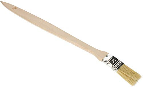 KOTARBAU® Brocha Plana para radiador con Mango de Madera, 25 mm, Pincel en Forma Curva, acodada, Mango Plano y Alargado para Superficies de dificil Acceso, Brocha para radiadores