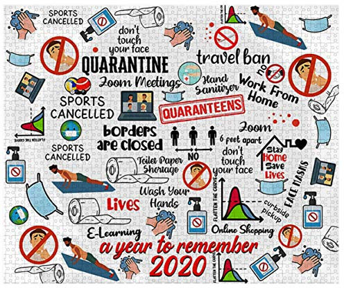 VVIA Rückblick 2020 Puzzle 1000 Teile,Puzzle für Erwachsene, Impossible Puzzle,Puzzle farbenfrohes Legespiel ,Geschicklichkeitsspiel für die ganze Familie,Erwachsenenpuzzle ab 8 Jahren (A)