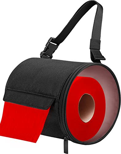 Vrsafan Toilet Paper Holder Hanging Toilet Paper Dispenser Waterproof Bathroom Containers Cat Proof Roll Paper Case Cover Foldable Bag with Adjustable Shoulder Straps for Car Bathroom Camping (Black)
