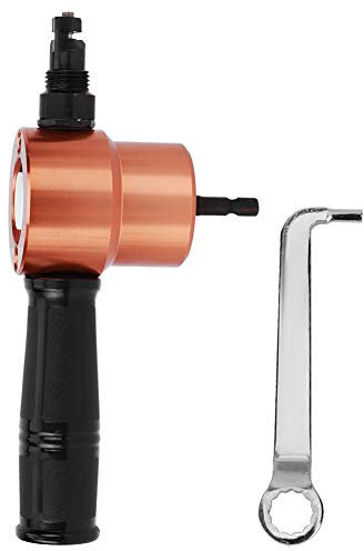 Grignoteuse de Tôles à Double Tête Cutter de Tôles Fixation de Perceuse Trousse d'Outils de Grignoteuse de Tôles Grignoteuse de Tôles avec Clé Trousses d'Outils d'Atelier