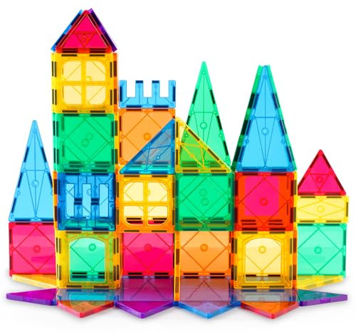 YIKUMO Magnetic Building Blocks, 60 PCS Kids Magnetic Tiles Set - Building Construction Educational Magnet Toys Gift for Boys And Girls Age 3 4 5 6 7 Year old…