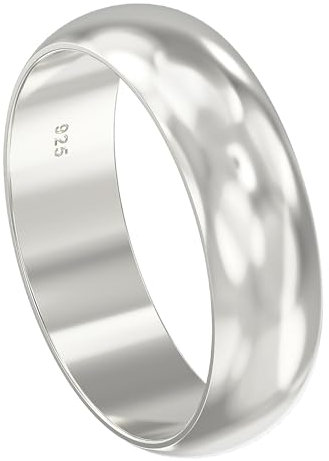 Aeon Jewellery Court Ehering - 925 Silber Ringe I 3-5 mm Klassische Trauringe für Männer und Frauen I Unisex D Form I Größe J - Z Eheringe I Mit Poliertuch & Geschenkbox I Hypoallergen