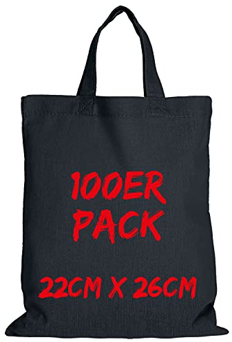 TEXXILLA Apothekertasche - 100er Pack | Dunkelblau | mit Zwei kurzen Henkeln | 22x26cm | Jutebeutel | Einkaufstasche | unbedruckt
