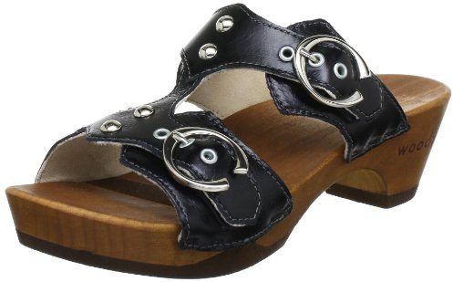 woody Damen Leonie Holzschuh, schwarz, 39 EU
