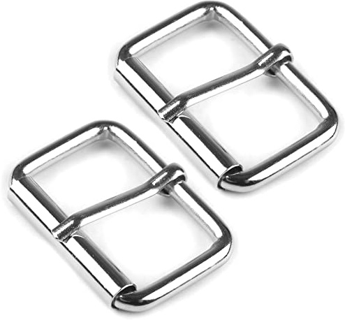 SolaDirect 10 x 25 mm Belt Buckles Single Prong Square Replacement Buckle Men Women Belt, Metal, Silver