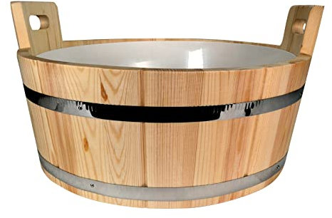 SudoreWell® Sauna Fußwanne Big 18 Liter aus Kiefernholz inklusive Kunststoffeinsatz