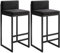KIYIYDMM Tabourets de Bar Maison, Tabouret de Bar Hauteur 65cm / 75CM, Assise Chaises de Bar Hautes Tabouret de Cuisine avec Dossier et 4 Pieds Moderne Elegance Design, Noir