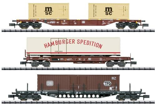 MiniTrix 18702 N 3er-Set Containerwagen der DB