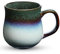 RELEDESA 450ml Grande Tasse à café en céramique, Tasse à thé porcelaine faite à main en vitrage du four pour le bureau et la maison, Grande poignée, Micro-ondes et lave-vaisselle sécurité (Ink Green)