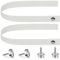 Windyun 2 Pcs Boat Ladder Strap with 4 Pcs Button Snap Sliding Camper RV Door Straps 18 Inch Long Security Straps for RV Pocket Door Boat Ladder Secure, White