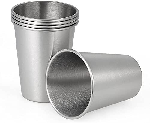 Gteller Set mit 5 Edelstahl-Pint-Tassen für Camping, unzerbrechliche Trinkbecher für Erwachsene und Kinder (200 ml)