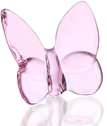 kanpura Rosa Kristall-Schmetterling-Figur, fliegender Schmetterling, Glas-Schmetterling-Ornament, Kristall-Tier-Sammelgeschenk für Schmetterlings-Enthusiasten und Sammler
