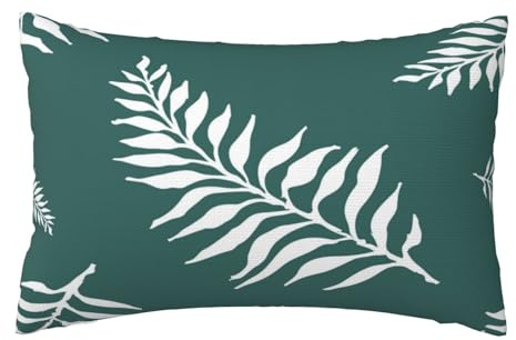 Kissenbezug 50x70cm 2er Set Wetterfest Outdoor Kissen Grün Kissenbezüge, Rechteckig Couch Kissen Pflanzen Gartendeko Kissenhülle Herbst Outdoorkissen DekoKissen für Patio Balkon Deko Geschenke,L669