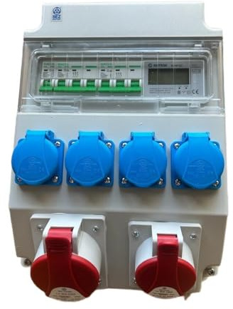 Wandverteiler Stromverteiler CEE 32A 16A 230V Schuko mit Sicherungen LS/Stromzähler LCD / ROS11/x-21/S 97V-2