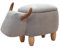 SVITA Tierhocker mit Stauraum Kinderhocker Ordnungshelfer Sitzhocker Polster mit Holzbeinen Kinderzimmer Deko Sitzbox Tier-Motiv Stier