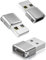 USB-C Buchse zu A Stecker, 3 Stück USB C auf USB Adapter Ladegerät Netzteil Konverter Kompatibel mit iPhone 16/15/14 Serie, MacBook, Notebook, Tablet, Laptops, Smartphone, Airpods, Galaxy (Silber)