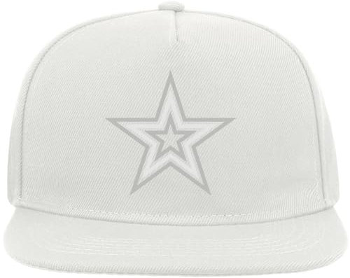 Concentric Stars Vogue Modern Art Snapback Flat Visor Cotton Blend Cap White, weiß, Einheitsgröße