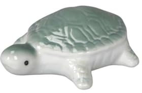 itsisa Schildkröte 8x6 cm aus Porzellan schwimmend als Teich Deko - Deko für Vogeltränke, Fische, Gartenteich, Schwimmtiere, Gartendeko