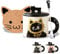 Regalo per donne carino gatto nero tazze con coperchio cucchiaio sottobicchiere, Kawaii Kitty tazza da caffè gatto tazze per gatti per gli amanti dei gatti Natale Halloween regali di compleanno per le