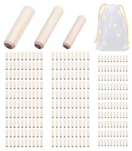 300 Chevilles En Bois, 1 Sac De Rangement, Bouchons En Bois Pour Meubles, Bouchons Pour Outils De Menuiserie, Accessoires De Bricolage, Bouchons Pour Bûches Rainurées