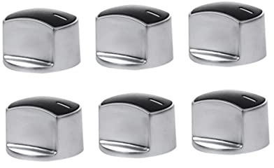 CORHAD 6pcs Metal Stove Gas Stove off Knob Zinc Alloy Ignition Button Replacement Accessory for Home Kitchen Hob